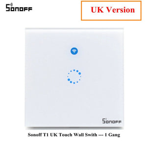 Sonoff T1 Smart Switch EU / UK WiFi RF/APP/ Touch Control Wall Light Switch 1/2 /3 Gang Panel Wall Touch Light Switch Smart Home