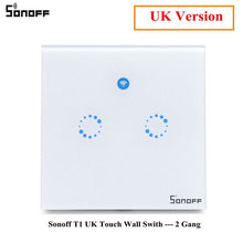 Load image into Gallery viewer, Sonoff T1 Smart Switch EU / UK WiFi RF/APP/ Touch Control Wall Light Switch 1/2 /3 Gang Panel Wall Touch Light Switch Smart Home