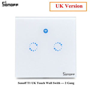 Sonoff T1 Smart Switch EU / UK WiFi RF/APP/ Touch Control Wall Light Switch 1/2 /3 Gang Panel Wall Touch Light Switch Smart Home