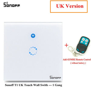 Sonoff T1 Smart Switch EU / UK WiFi RF/APP/ Touch Control Wall Light Switch 1/2 /3 Gang Panel Wall Touch Light Switch Smart Home