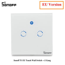 Load image into Gallery viewer, Sonoff T1 Smart Switch EU / UK WiFi RF/APP/ Touch Control Wall Light Switch 1/2 /3 Gang Panel Wall Touch Light Switch Smart Home