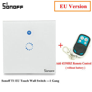 Sonoff T1 Smart Switch EU / UK WiFi RF/APP/ Touch Control Wall Light Switch 1/2 /3 Gang Panel Wall Touch Light Switch Smart Home