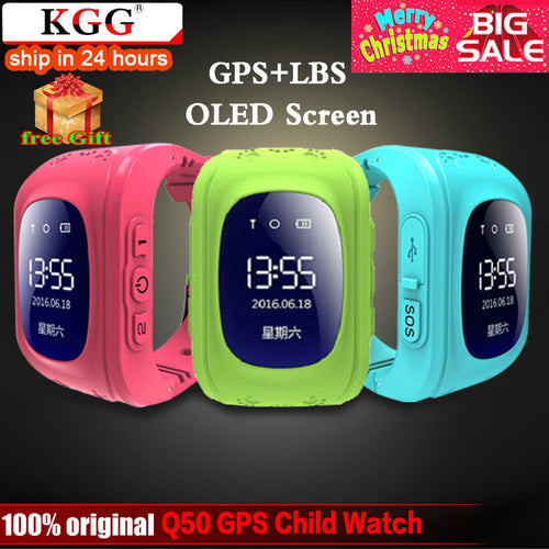 KGG Anti Lost Q50 OLED Child GPS Tracker SOS Smart Monitoring Positioning Phone Kids GPS Baby Watch Compatible IOS & Android